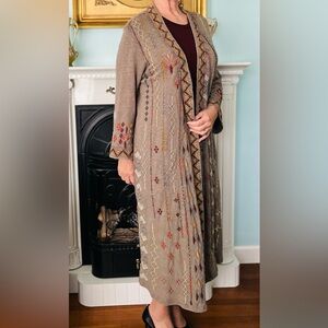 Like New CAITE hand Embroidered Open-Front coat/cardigan.Perfect for all seasons
